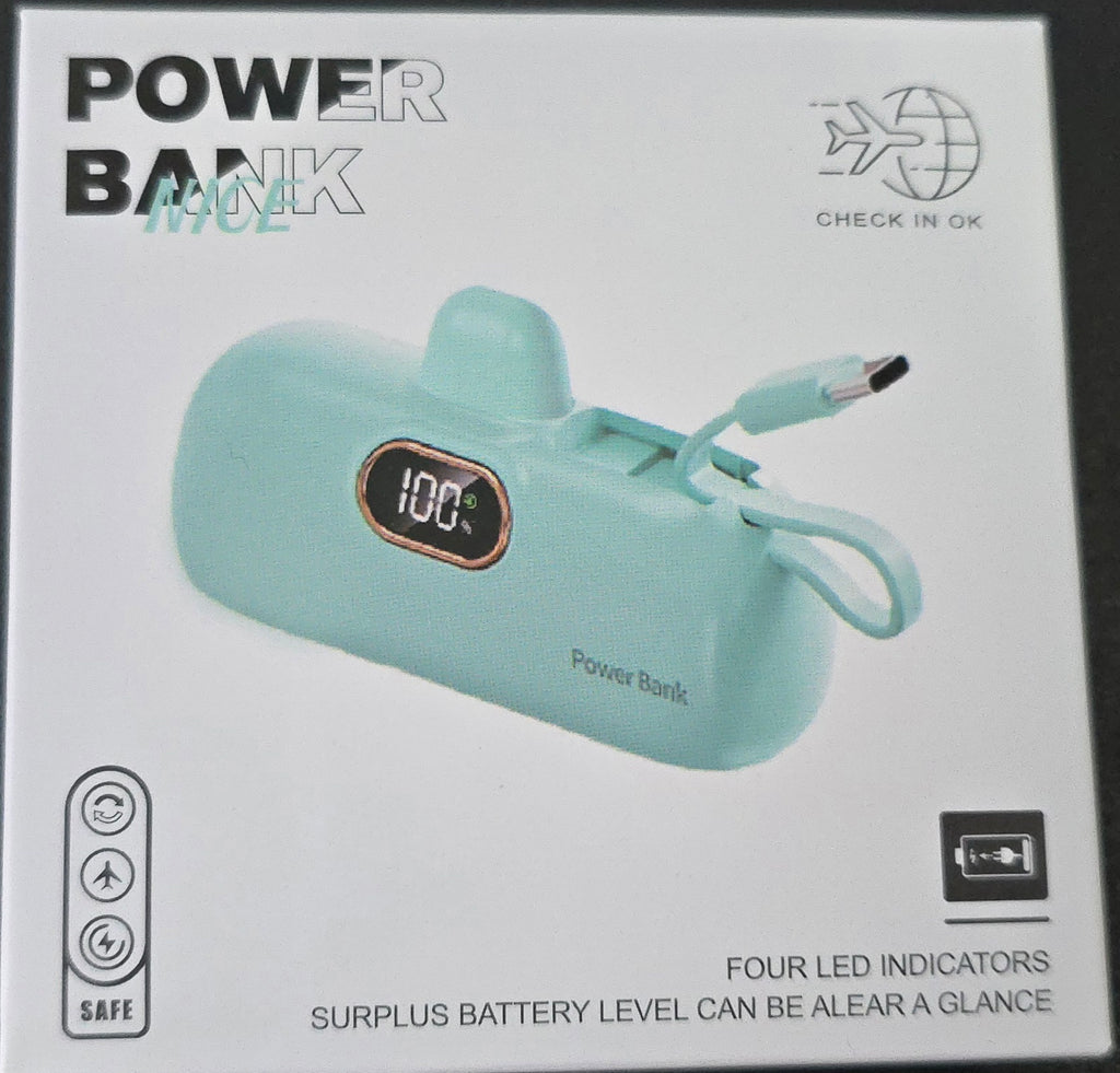 Aikeing 5000mAh Mini Portable Charger With Built-in Type-C Connector