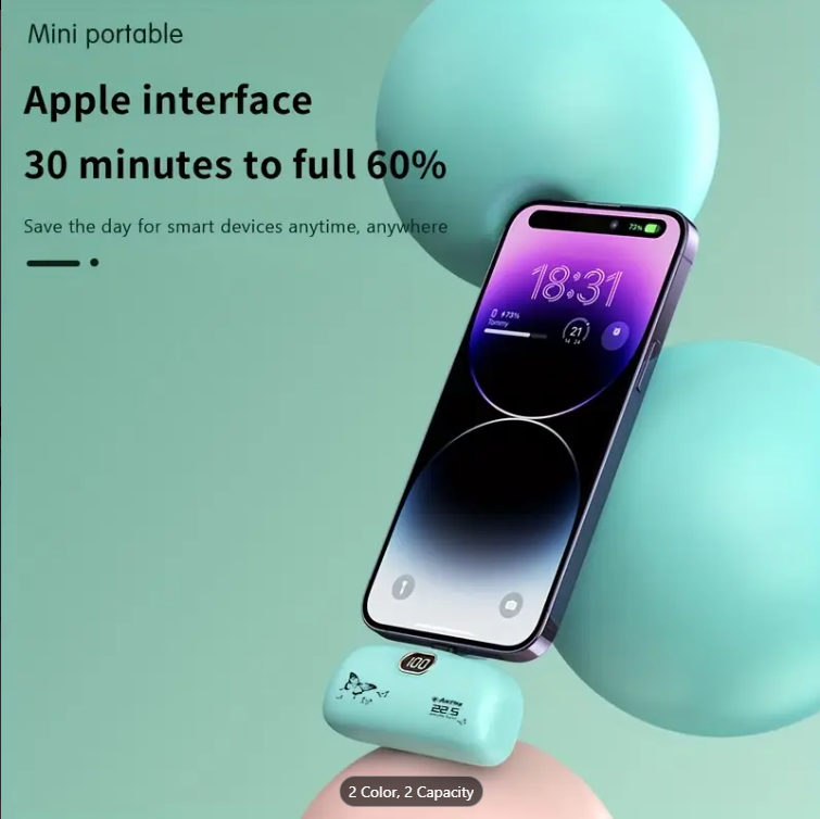 Aikeing 5000mAh Mini Portable Charger With Built-in Type-C Connector